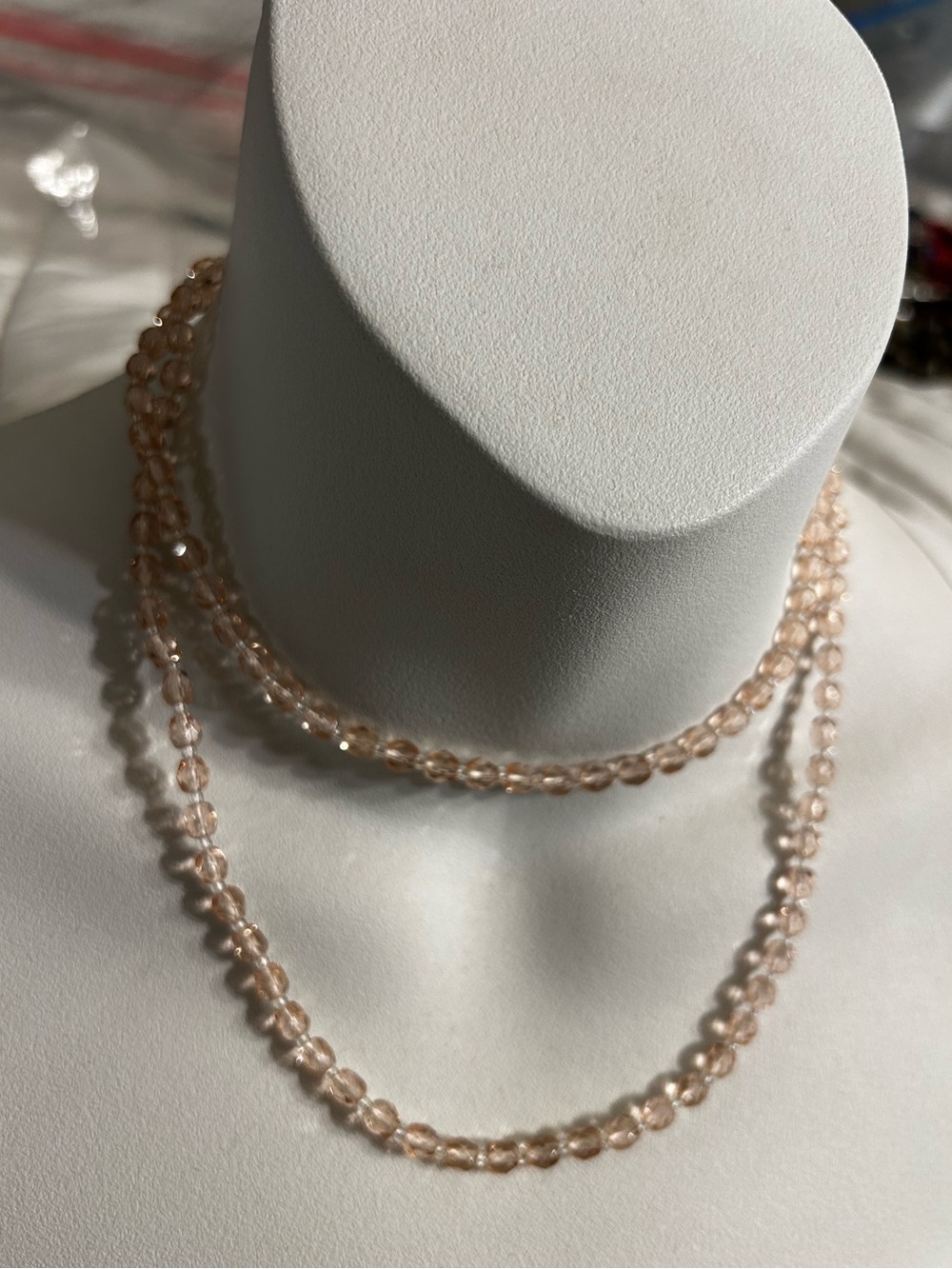 Blush Pink Faceted Beaded Necklace | Feminine Coquette Aesthetic